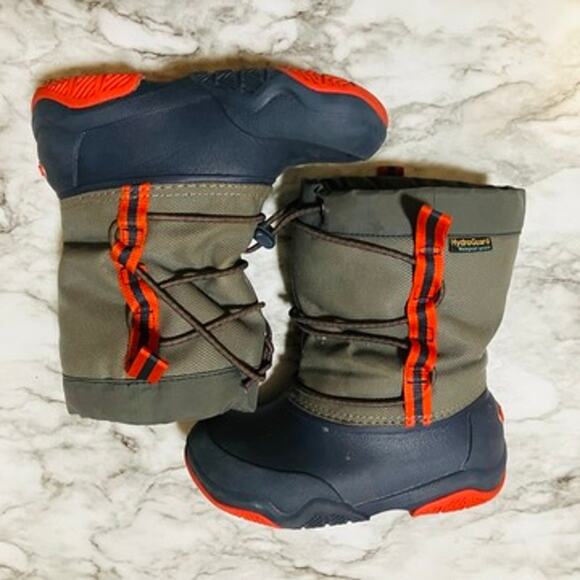 Crocs Kids Swiftwater Waterproof Boots C11 Grey Red Rain Snow - Picture 6 of 8